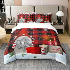掛け布団カバー キッズ クリスマス サンタクロース 小人柄 デジタルプリント 高精細ポリエステル素材 子供部屋 寝室用 おしゃれ インテリア