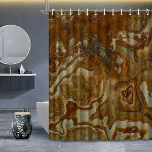 シャワーカーテン 大理石調 マーブル柄 防水 撥水加工 バスルーム用 浴室 間仕切り 目隠し 水はね防止 ポリエステル モダン おしゃれ