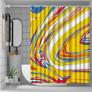 シャワーカーテン 防水 デジタルプリント ポリエステル ストライプ柄 バスルーム 浴室用 インテリア 間仕切り 目隠し 洗える おしゃれ