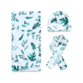 おくるみ ベビー 赤ちゃん 新生児 綿100% 肌に優しい オールシーズン プリント柄 帽子 ヘアバンド 3点セット 出産祝い 記念撮影 月齢フォト 男の子 女の子