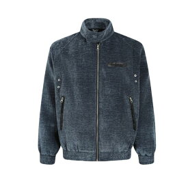 ジャケット メンズ アメリカンレトロ ボクシー ルーズフィット シェニール ジャカード モーターサイクル スタンドカラー ジップアップ 防風 耐久性 秋冬 ストリートカジュアル