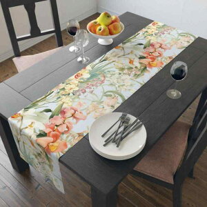 テーブルランナー ラン ユリ 花柄 プリント ポリエステル製 モダン シンプル 春夏 ダイニング リビング 屋外 宴会用 おしゃれ インテリア 装飾 多色