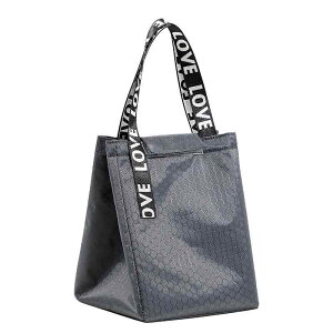 ランチバッグ 防水 保温 保冷 厚手 アルミシート 手提げ トートバッグ 通勤 オフィス用 お弁当 ランチ 大容量 おしゃれ オックスフォード生地 黒 紺 グレー(x2)