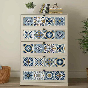 ウォールステッカー 地中海風 タイルシール 防水 防油 防汚 防カビ 剥がせる 粘着シート リメイクシート DIY おしゃれ ダイニング キッチン リビング 浴室 家具 クローゼット 賃貸(x2)