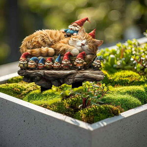 ガーデンピック ノーム猫 アクリル製 ハロウィン 屋外庭園 プランター飾り サンキャッチャー アメリカンカントリー調 ガーデンオーナメント(x2)