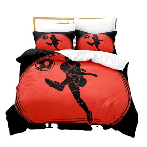 寝具3点セット サッカー スポーツ柄 カジュアルモダン ポリエステル製 デジタルプリント 掛け布団カバー 枕カバー 寝室用 おしゃれ