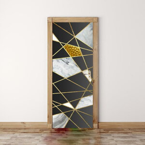 ウォールステッカー ドアシート おしゃれ 3D 幾何学模様 抽象デザイン 自己粘着 PVC製 貼るだけ簡単 剥がせる 模様替え リビング 寝室 玄関 店舗用 リメイクシート