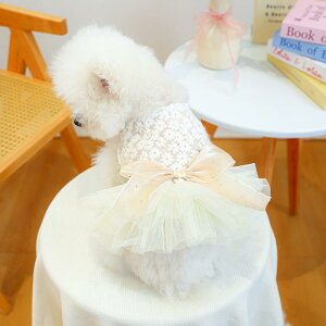 犬用ドレス 小型犬 中型犬 かわいい プリンセススタイル ふんわり チュチュ チュールスカート ボリューム感 森ガール風 ウェディング 結婚式 記念撮影 フォトウェディング お呼ばれ パーテ
