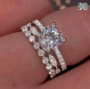 指輪 レディース プリンセス 婚約指輪 シンプル 欧米風 電気メッキ加工 銅製 ジルコニア 幾何学 アクセサリー ファッション 通勤用 オフィス