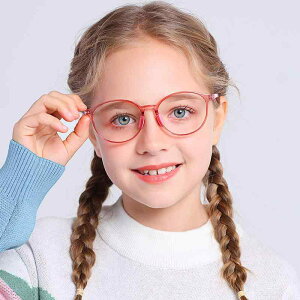 キッズ 子供用 男の子 女の子 防ブルーライト PCメガネ 度なし 伊達メガネ 丸型フレーム ラウンド TR90 柔軟 軽量 壊れにくい ACレンズ