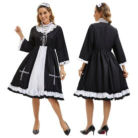 コスプレ レディース ハロウィン ナース服 メイド服 舞台 イベント 衣装 仮装 西洋風 ファンタジー かわいい 大人用 ポリエステル素材