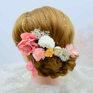 髪飾り レディース 和風 和装 レトロ調 絹花 フラワーモチーフ ヘアクリップ 髪留め 9点セット くちばしクリップ 着物 浴衣 成人式 卒業式 手作り