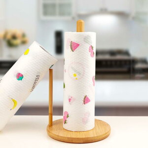 キッチンペーパーホルダー 卓上 縦型 スタンド 木製 竹製 ウッド ロール紙 トイレット紙 ティッシュ ふきん掛け ラップホルダー 多機能収納 省スペース おしゃれ シンプル ナチュラル リビ