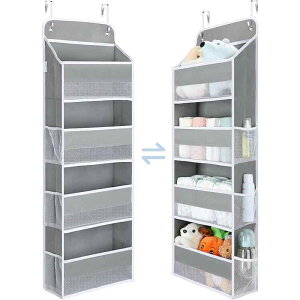 収納ポケット ドア裏 壁掛け 不織布製 ウォールポケット おむつ入れ 衣類ケース 下着入れ 小物整理 大容量 多段ラック 洗面所 寮 宿舎 グレー ベージュ ブラック