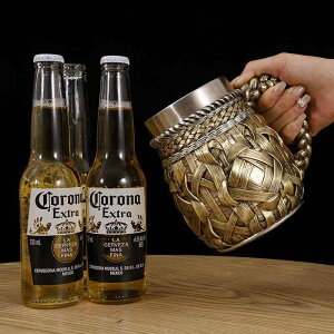 ビールジョッキ ステンレス製 大容量 保冷 二重構造 上品レトロ 竹編み 木樽風 樹脂製 500ml ビアグラス マグカップ タンブラー おしゃれなデザイン