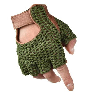 手袋 メンズ 男性用 本革 レザー 半指 指なし 滑り止め 薄手 通気性 軽量 春夏秋用 アウトドア 登山 サイクリング ドライブ スポーツ タクティカル 黒