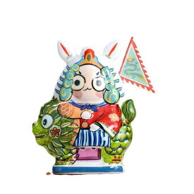 置物 うさぎ 中国 伝統工芸 泥塑 陶器 手作り 泥人形 卓上 デスク インテリア オブジェ 開運 縁起物 ギフト 贈り物