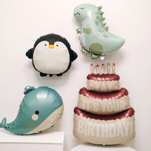 風船 子供 ベビー 1歳 誕生日 バースデー マット アルミフィルム パーティー 飾り付け デコレーション 撮影小物 ケーキ ペンギン 恐竜 クマ カピバラ 飛行機 車