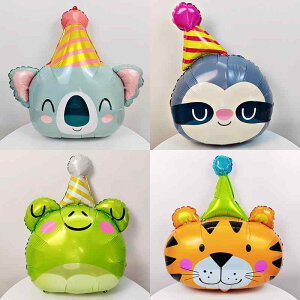 バルーン アニマル バースデーハット アルミ風船 誕生日パーティー デコレーション 新学期 学校 幼稚園 イベント 背景飾り付け