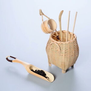 茶道具 茶器 天然竹製 手編み 伝統工芸 和風 和モダン おしゃれ 茶道六君子 セット 小魚籠 オブジェ 茶杓 茶挟 茶針 茶こし 茶室 インテリア 癒し ギフト 贈り物