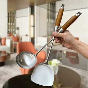 調理器具 304ステンレス 花梨木ハンドル フライ返し お玉 穴あきお玉 セット 家庭用 高耐久 キッチン用品 調理道具 モダン シンプル