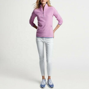 ゴルフウェア レディース ハーフジップ フリース プルオーバー 長袖 春秋 スポーツ ランニング アウトドア 無地 ポリエステル ピンク