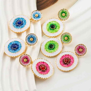 イヤリング レディース 多層デザイン ラウンド ジルコニア 合金製 ボヘミアン 欧米風 レトロ 幾何学模様 SNSで話題 おしゃれ 個性的 大人かわいい 春夏