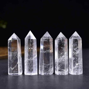 置物 パワーストーン 浄化 ヒーリング 天然 白水晶 単尖 六角柱 原石研磨 ホワイトクリスタル おしゃれ モダン インテリア 玄関 リビング 飾り