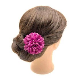 髪飾り キッズ 子供用 和風 古風 かわいい ボールマム ピンポンマム 花柄 造花 Uピン U字ピン ヘアクリップ 七五三 浴衣 着物 卒園式 発表会 イベント
