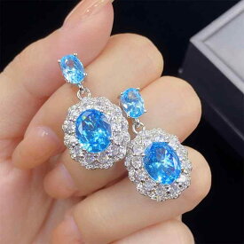 指輪 ネックレス ピアス セット レディース フリーサイズ 大粒 アクアマリンカラー ジルコニア パヴェ 透かしデザイン エレガント インフルエンサー トレンド オフィス カジュアル 電気メッキ加工