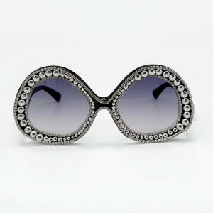 サングラス レディース 高級感 個性的な 幾何学 ダブルフレーム ラインストーン装飾 ペンギン卵型 ユニーク 遊び心ある UV400カット 日焼け対策 おしゃれ ファッション小物 パーティー イベ