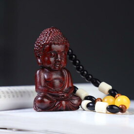 置物 ベビーブッダ 赤ちゃん仏像 紫檀木 彫刻 かわいい ミニチュア ユニーク 手のひらサイズ 卓上 デスク オフィス インテリア オブジェ 癒し 開運 縁起物 プレゼント ギフト