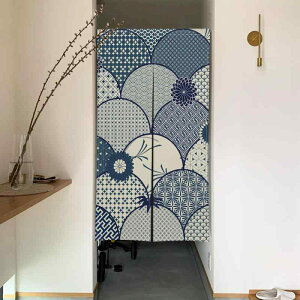 のれん 間仕切り 目隠し 風よけ ボヘミアン 植物柄 ブルー ポリエステル おしゃれ 寝室 キッチン 玄関 書斎 ダイニング ドアカーテン カフェカーテン 風水