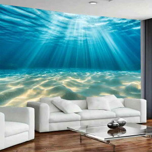 タペストリー ディープブルー 深海 海洋風景 陽光降り注ぐ砂浜 壁掛け おしゃれ 北欧風 ポリエステル 洗える ウォールデコレーション リビング 寝室 癒し 部屋飾り