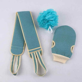 バス用品 ボディタオル 3点セット 肌に優しい あかすり 角質除去 背中洗い ロングタイプ 泡立てネット 全身ケア バスグッズ 選べるカラー