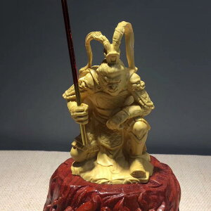 置物 メンズ 柘植 木彫り 孫悟空 大聖 斗戦勝仏 フィギュア 精巧な彫刻 インテリア オブジェ 男性向け 誕生日 プレゼント ギフト 西遊記 コレクション
