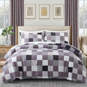 布団カバー ボックスシーツ 枕カバー 3点セット 北欧風 チェック柄 クラシック 両面プリント ポリエステル 起毛素材 あったか 高品質 色落ちしにくい