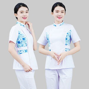 ナース服 レディース 女性用 吸汗速乾 薄手 軽量 春夏 半袖 上下セット 白衣 医師服 看護服 作業着 ユニフォーム 病院 薬局 美容院 クリニック ロングパンツ ポリエステル混紡