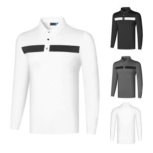 ポロシャツ メンズ ゴルフウェア 春秋 吸汗速乾 通気性 伸縮性 軽量 襟付き 長袖 スポーツカジュアル ゆったり 定番カラー ポリエステル素材