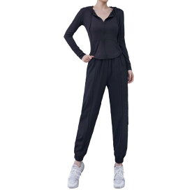 フィットネスウェア レディース 女性用 速乾 吸汗速乾 通気性 長袖パーカー ロングパンツ 上下セット ジム トレーニング ランニング ヨガ スポーツ おしゃれ 高級感 プロ仕様 秋冬