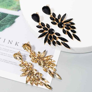 レディース ピアス 欧米風 ラインストーン 煌めく ロング 大ぶり 個性的 翼モチーフ パーティー 披露宴 結婚式 二次会 フォーマル お呼ばれ エレガント レトロ