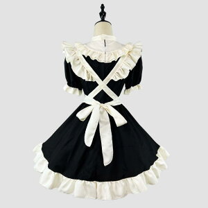 コスプレ レディース メイド服 日系 秋葉原 豪華 ロリータ 清楚系 かわいい 甘め ブラック 衣装 仮装 イベント コスチューム 大きいサイズ ポリエステル