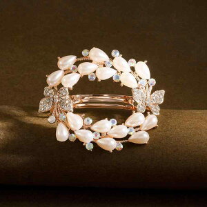 バンスクリップ レディース 鈴蘭モチーフ ラインストーン 煌めく ツイスト ねじり フリンジ タッセル 高級感 高見え エレガント 上品 大人可愛い 大きめ 大ぶり ラウンド 丸型 オリエンタル