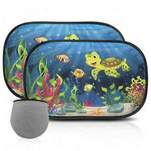 カーサンシェード UVカット UPF50+ 静電吸着 遮光 日よけ 紫外線対策 かわいい キャラクター アニメ メッシュ素材 サイドウィンドウ 窓用 車用 汎用 軽自動車 普通車 車内 日差し対策