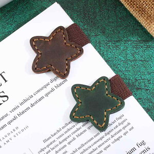 しおり マグネット式 本革 クレイジーホースレザー 手作り レトロ ヴィンテージ調 ブラウン コーヒー ブルー ダークグリーン ワインレッド 多色展開 ブックマーク(x2)