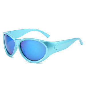 サングラス ユニセックス UV400 UVカット 紫外線対策 ビッグフレーム キャッツアイ 個性的 ストリート トレンド 欧米ファッション ヒップホップ ブルーミラーレンズ PC素材 サイクリング ドラ