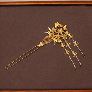 簪 レディース 十二花神 水仙 花細工 透かし彫り 揺れる ぶよう かんざし 漢服 和装 レトロスタイル 純銅 金メッキ 高級感 ヘアアクセサリー