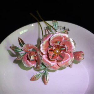 髪飾り レディース かんざし 巻き花細工 牡丹 椿 花モチーフ グラデーション パール アンティーク調 中華風 チャイナドレス 結婚式 成人式 パーティー お呼ばれ フォーマル ヘアアクセサリ