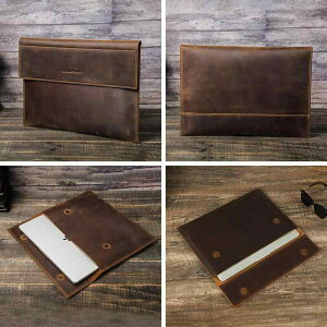 ノートパソコンケース MacBook Pro 14インチ対応 MacBook Air対応 本革 レザー マグネット開閉式 薄型 軽量 PCインナーバッグ 保護 スリーブ ブラウン ビジネス 通勤 高級感