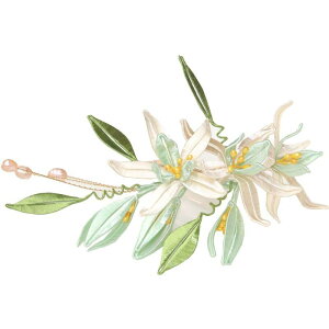 髪飾り レディース 中華風 レトロ 華やか 漢服用アクセサリー 蘭の花 金木犀 絹糸細工 立体的な花 パール パール 髪冠 かんざし ヘッドドレス(x2)